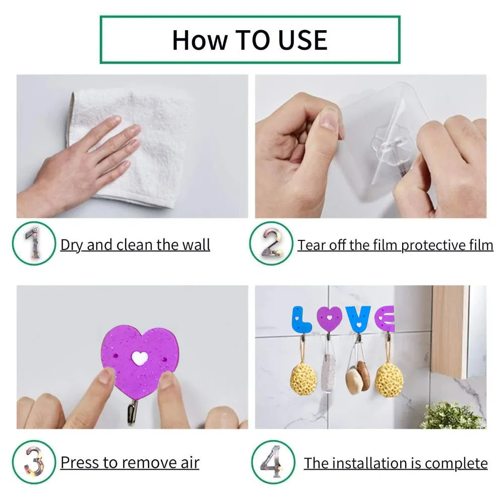 1121 Love Shape Self Adhesive Hooks