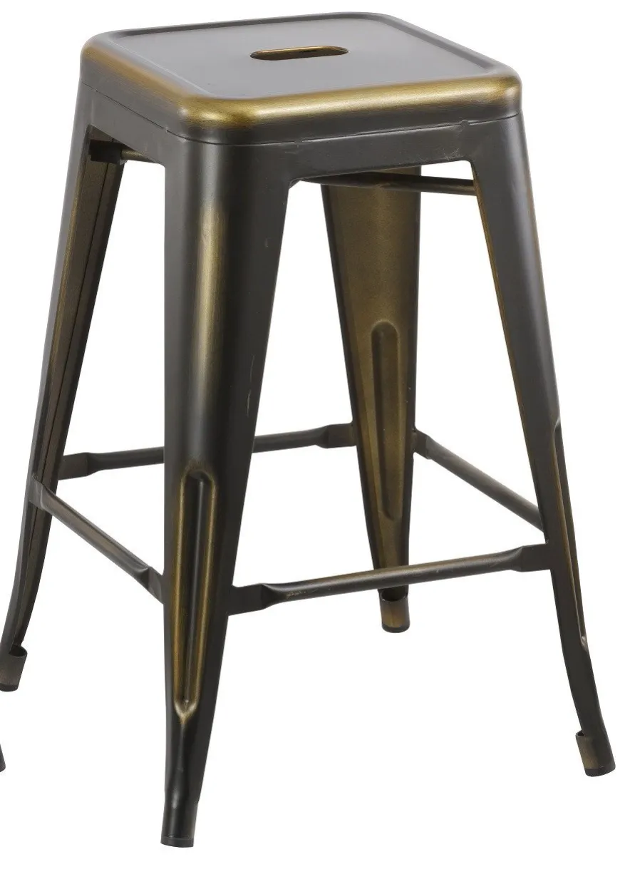 24" inch Industrial Vintage Antique Copper Distressed Counter Bar Stool Set of 4