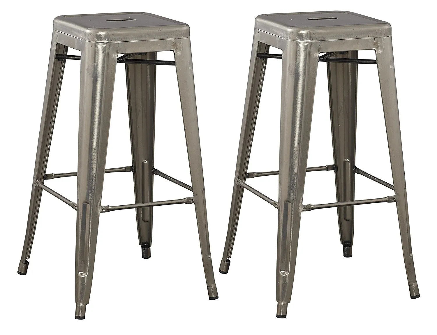 30" Solid Steel Industrial Bronze Distressed Metal Dining BarStool (Set of 4)