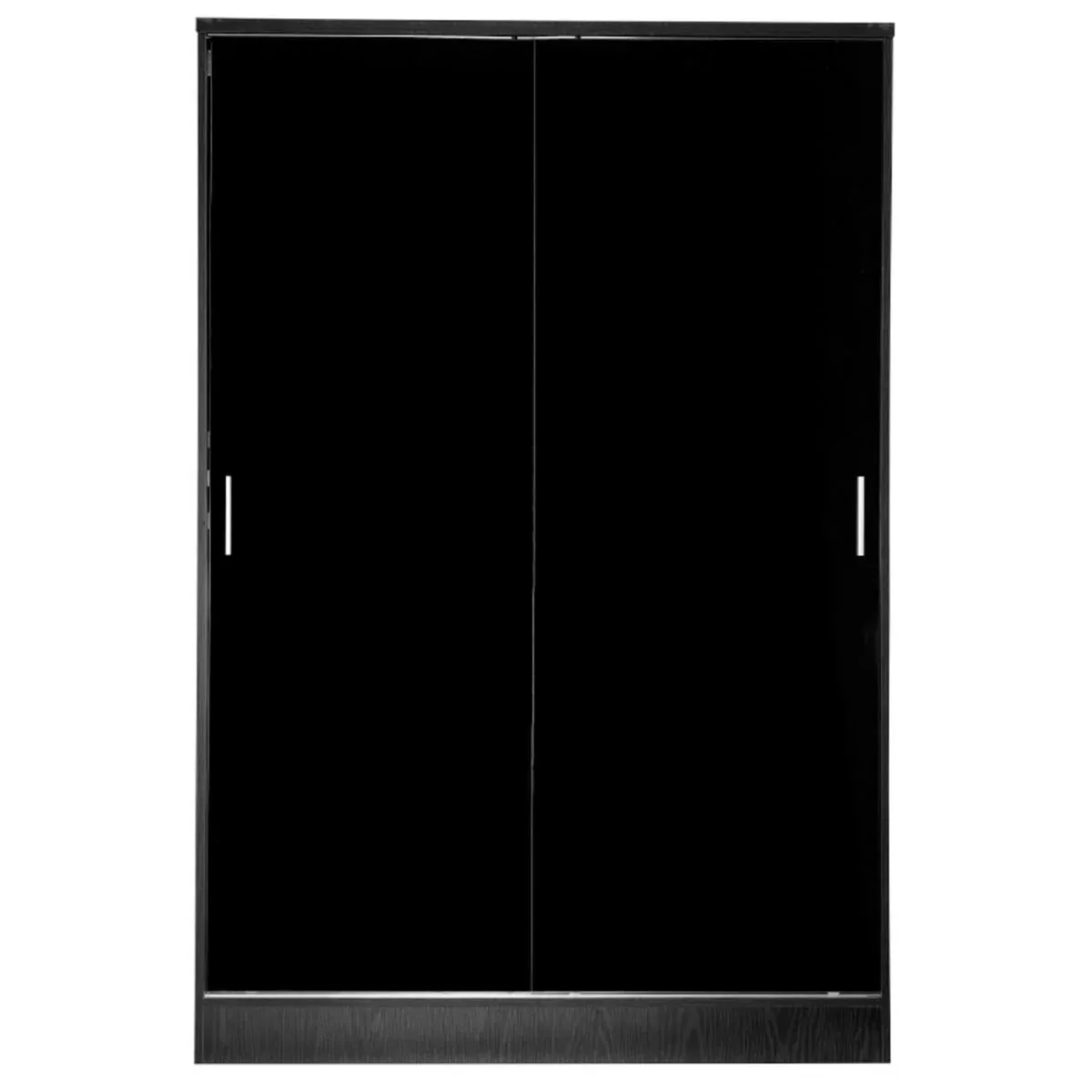 4 Pcs Reflect High Gloss XL 2 Sliding Door Wardrobe Set - Black