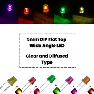 5mm Flat Top Wide Angle DIP LED