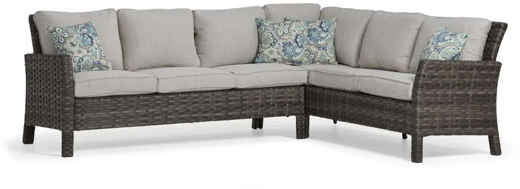 Acadia 6-Piece Outdoor Banquette Set - Grey, Beige