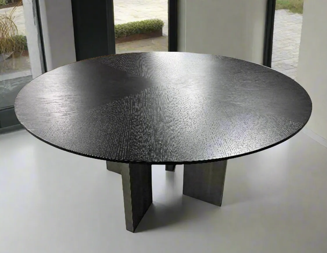 Adonis Round Black Dining Table