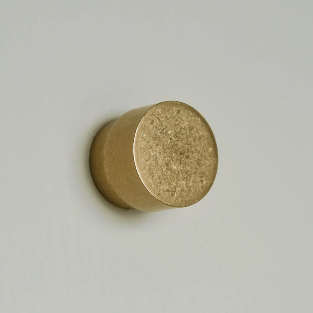 Aged Brass Drum Cabinet Knob