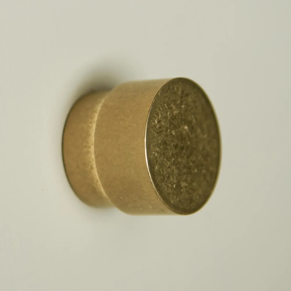 Aged Brass Drum Cabinet Knob