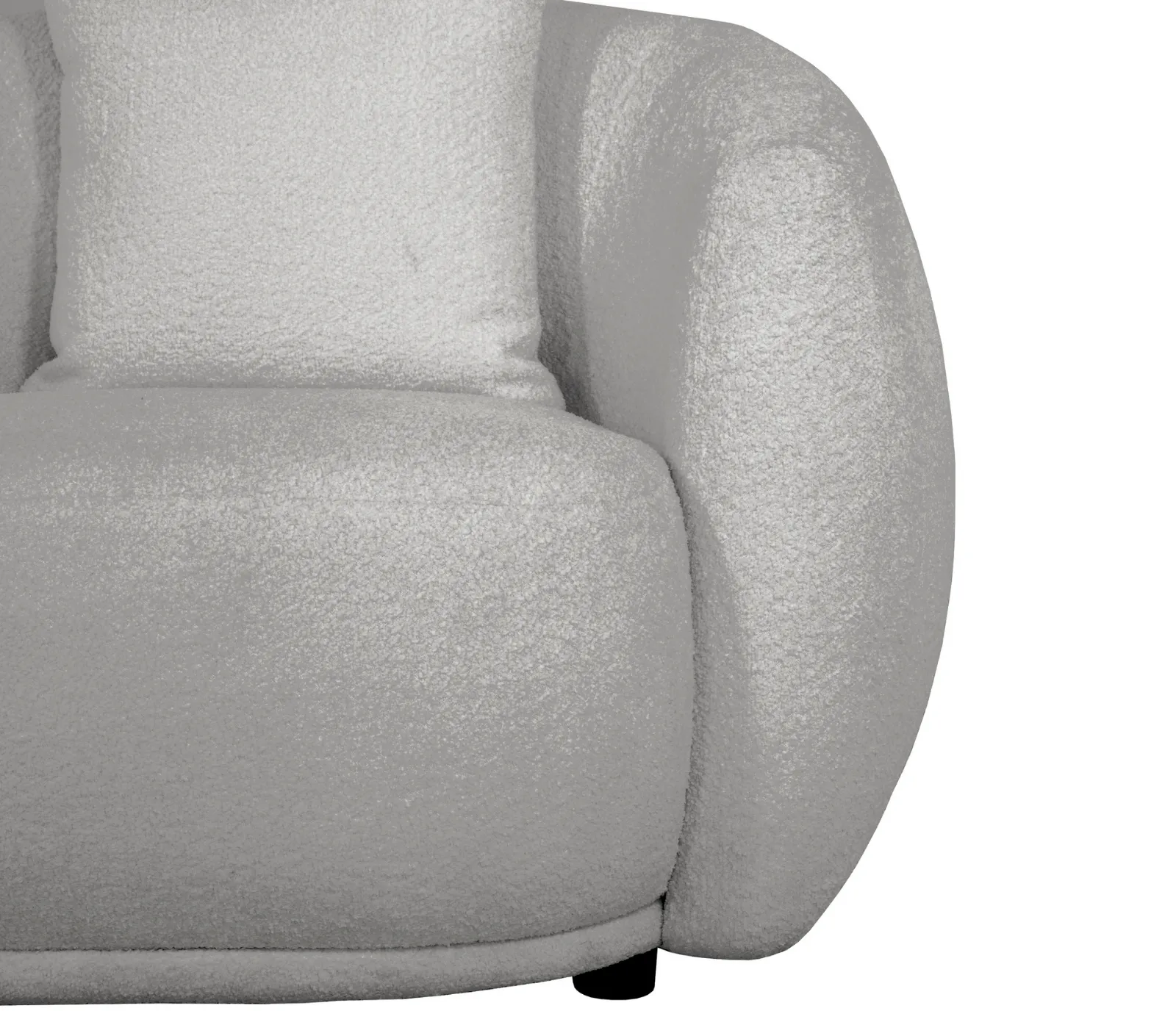 Alba Curve Chair - Pewter Boucle Fabric