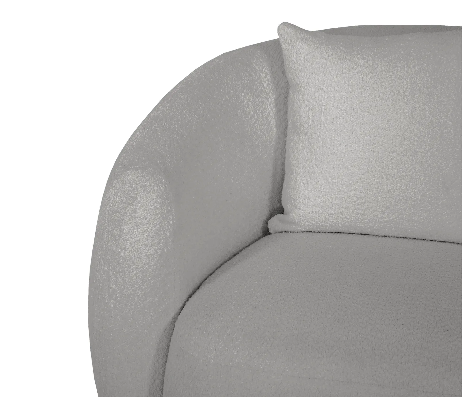 Alba Curve Chair - Pewter Boucle Fabric