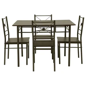 Anna 5-piece Rectangular Dining Set Dark Bronze