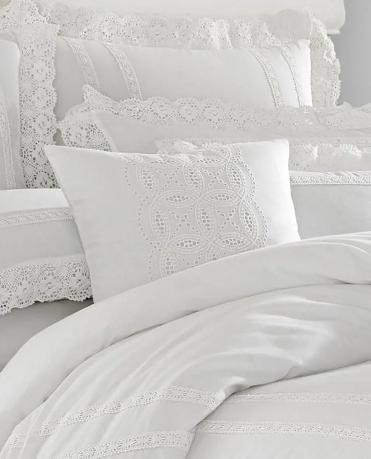 Annabella Ivory Eyelet Decorative Pillow