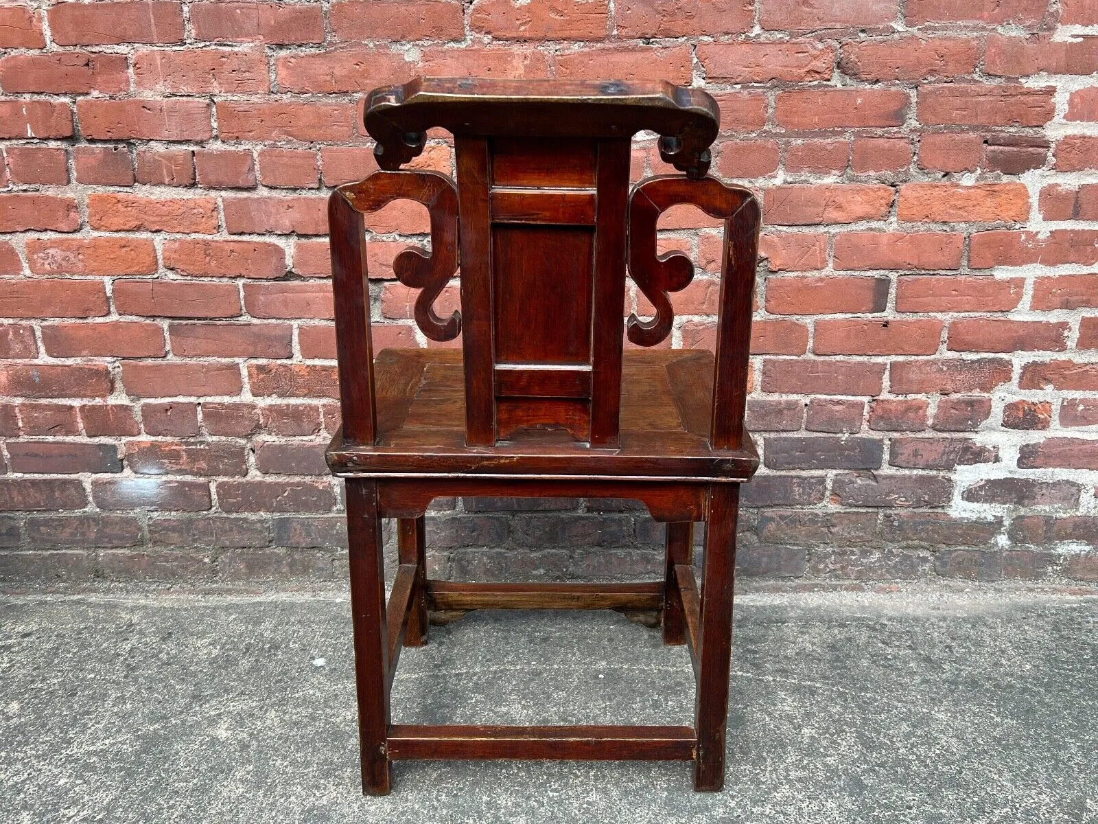 Antique Chinese Pair of 2 Qing Dynasty Side Chairs Late 1800's Yumu Elm Wood