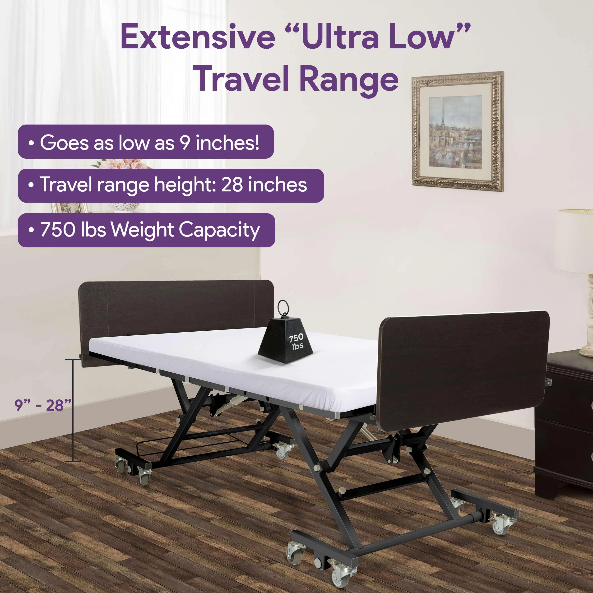 Bariatric Electric Long Term Homecare Expandable Hospital Bed