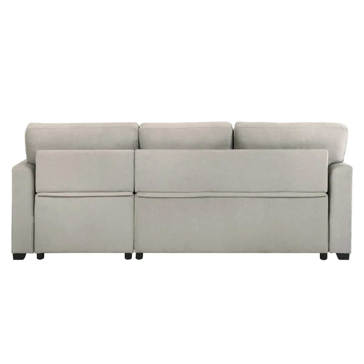 Beige 2-Piece Sectional with Pull-Out Sleeper & Reversible Storage Chaise