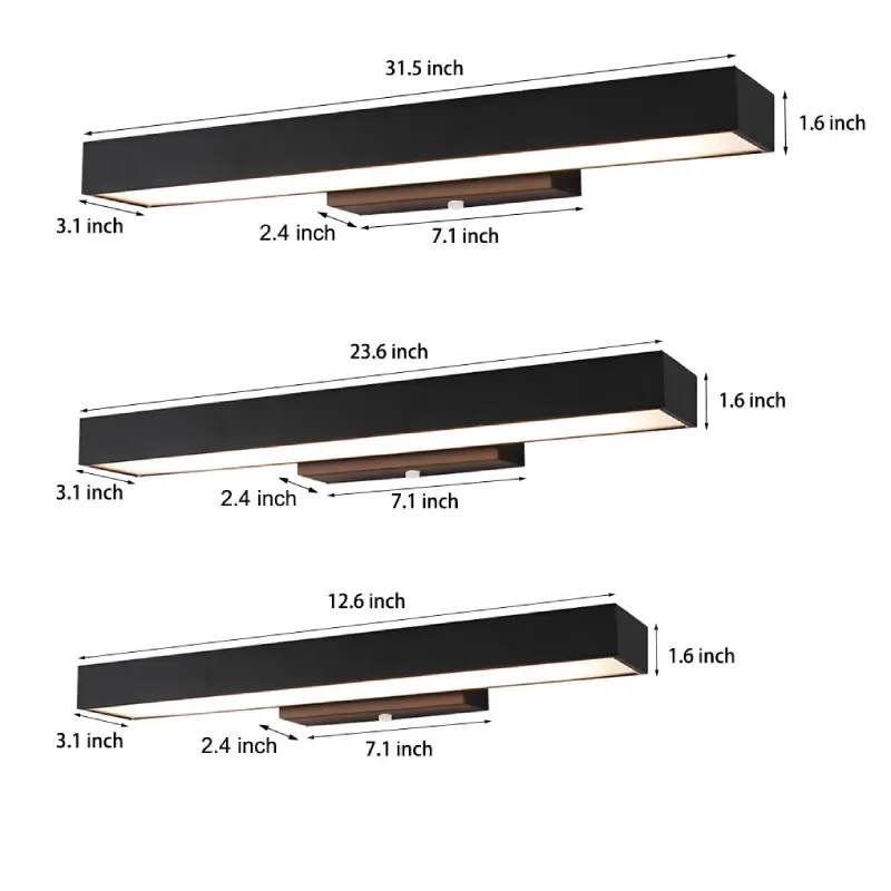 Black Long Strip Sconce Outdoor LED Lighting