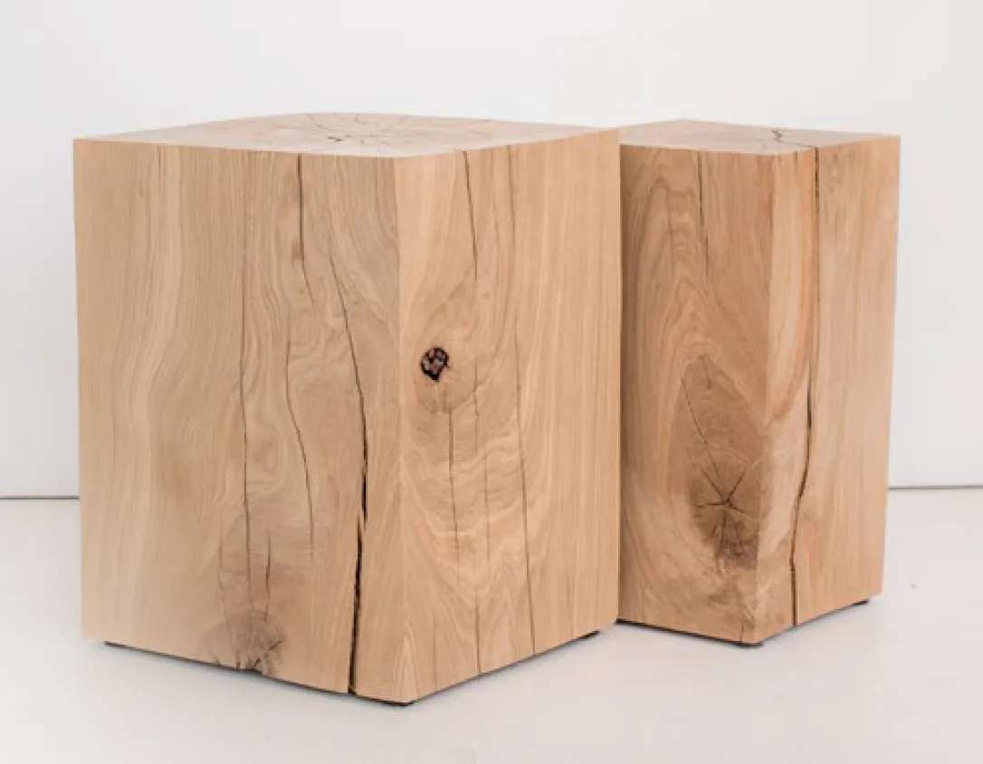 Block Oak Table Stool