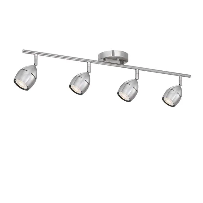 Borgata Four-Light LED Track Light Kit, Brushed Nickel Finish