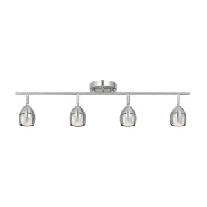 Borgata Four-Light LED Track Light Kit, Brushed Nickel Finish