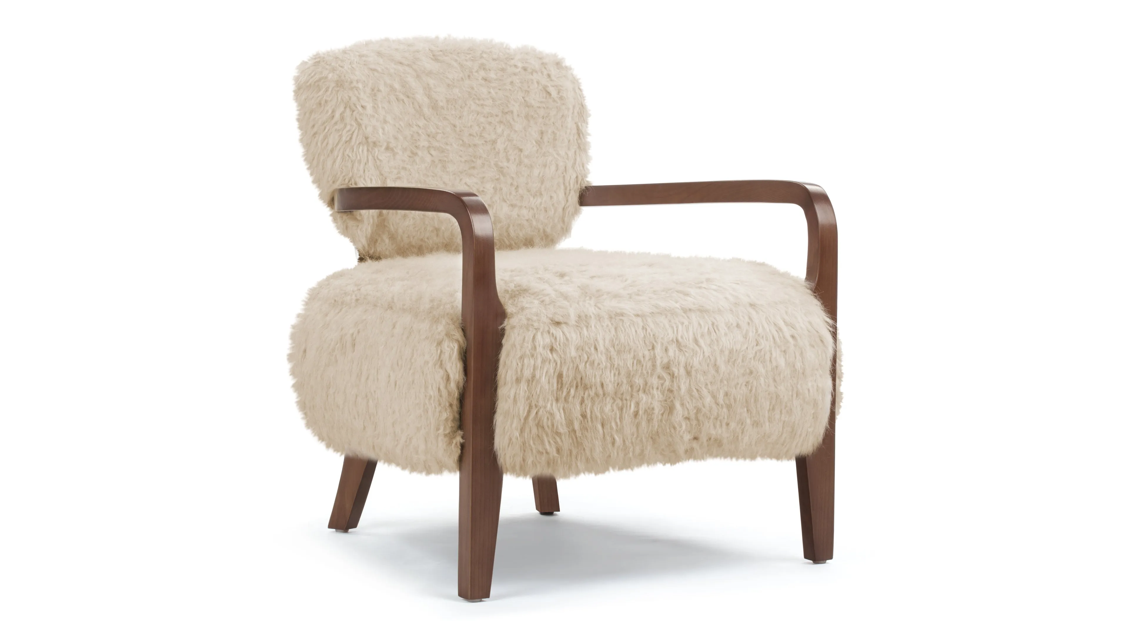 Cabana - Cabana Chair, Almond Long Hair Sherpa and Walnut