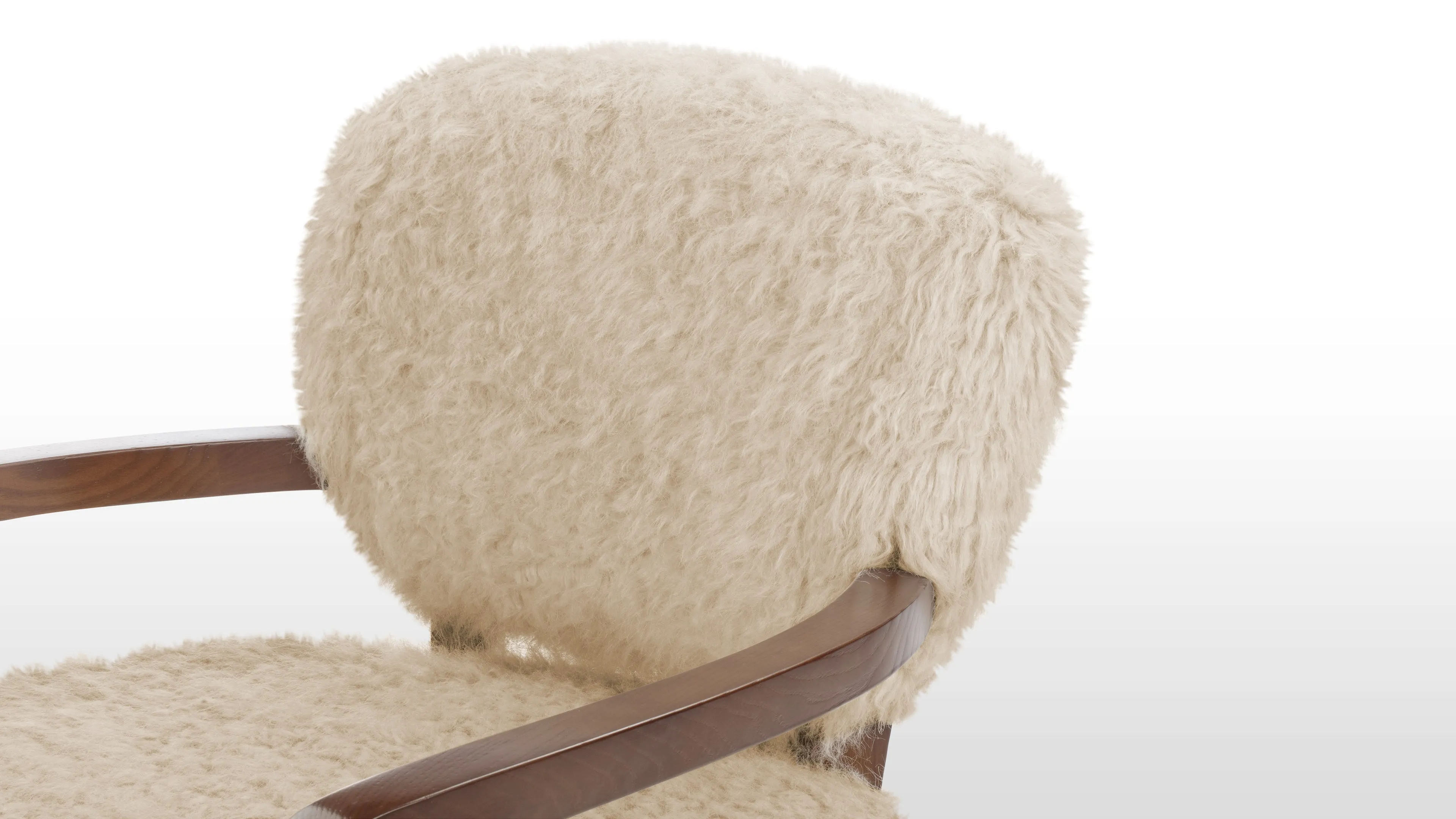 Cabana - Cabana Chair, Almond Long Hair Sherpa and Walnut