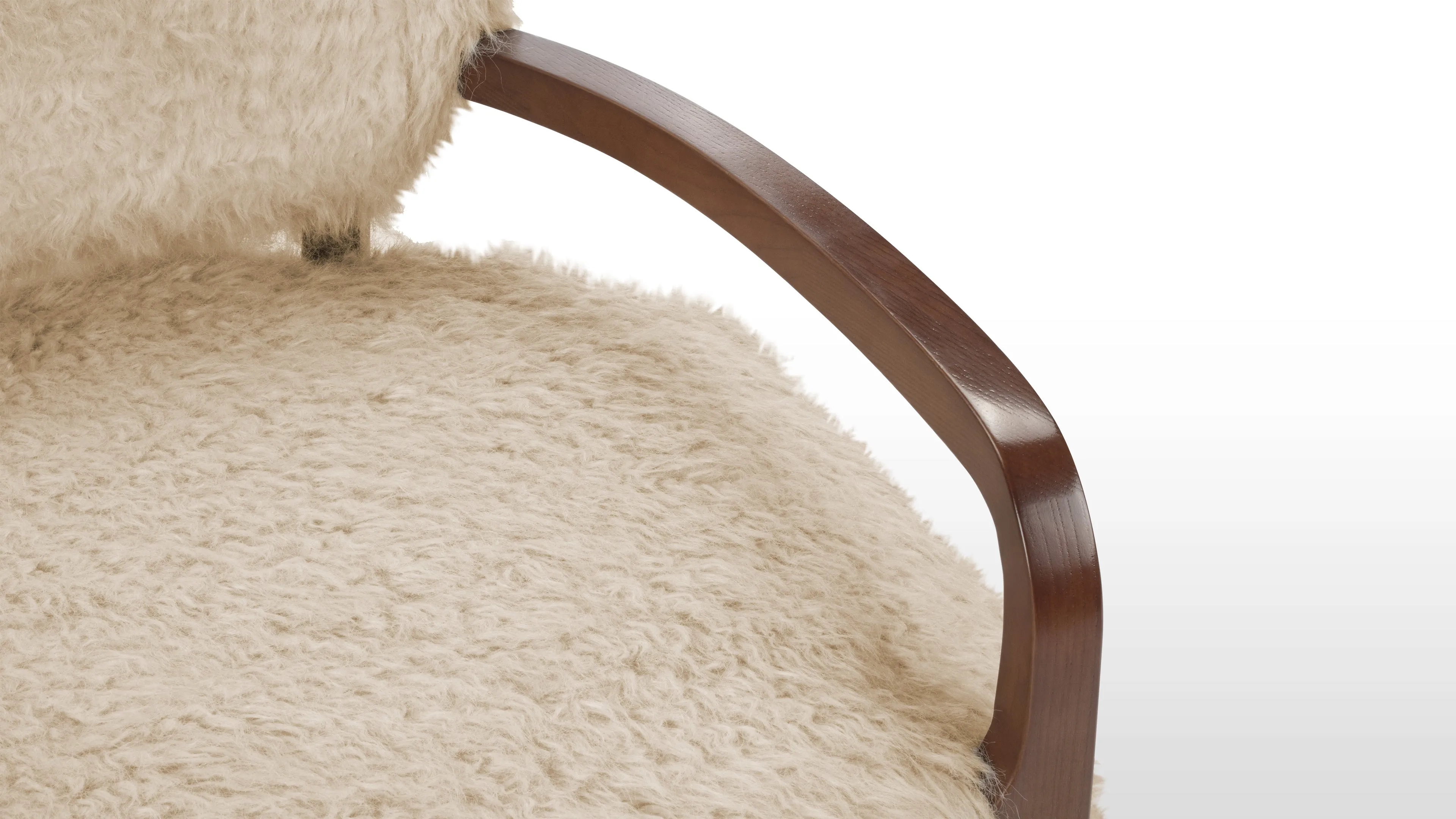 Cabana - Cabana Chair, Almond Long Hair Sherpa and Walnut