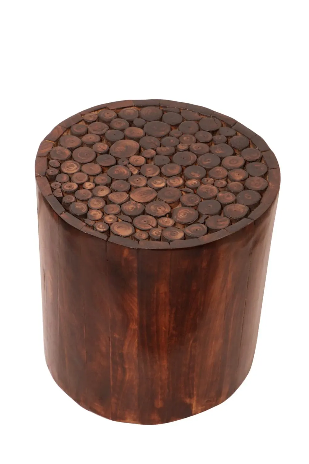 Canwood Round Wooden Stool Natural Wood Logs Best Used as Bedside Tea Coffee Plants Table for Bedroom Living Room Outdoor Garden Furniture Pre-Assembled