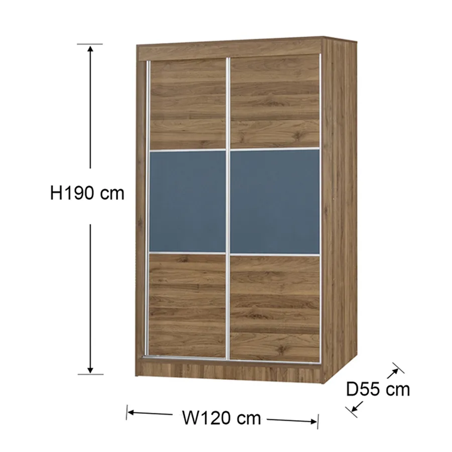 Cascio 120 cm Sliding Wardrobe