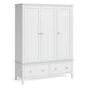 Chester White Triple Wardrobe with Drawers