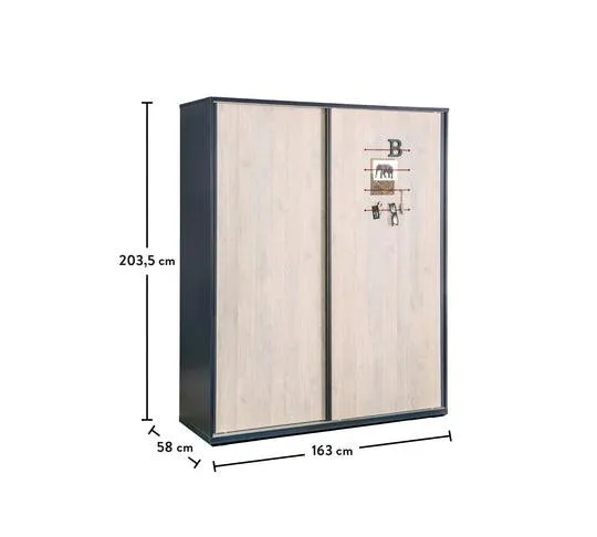 Cilek Trio Sliding Wardrobe