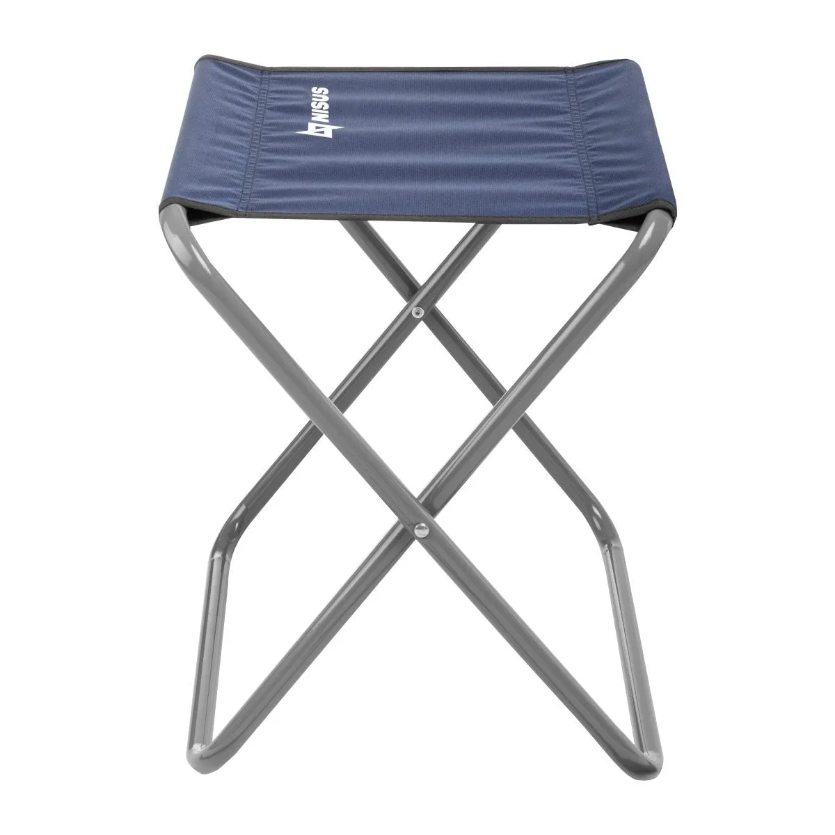 Compact Folding Blue Steel Tourist Stool for Camping Outdoor, Set of Two