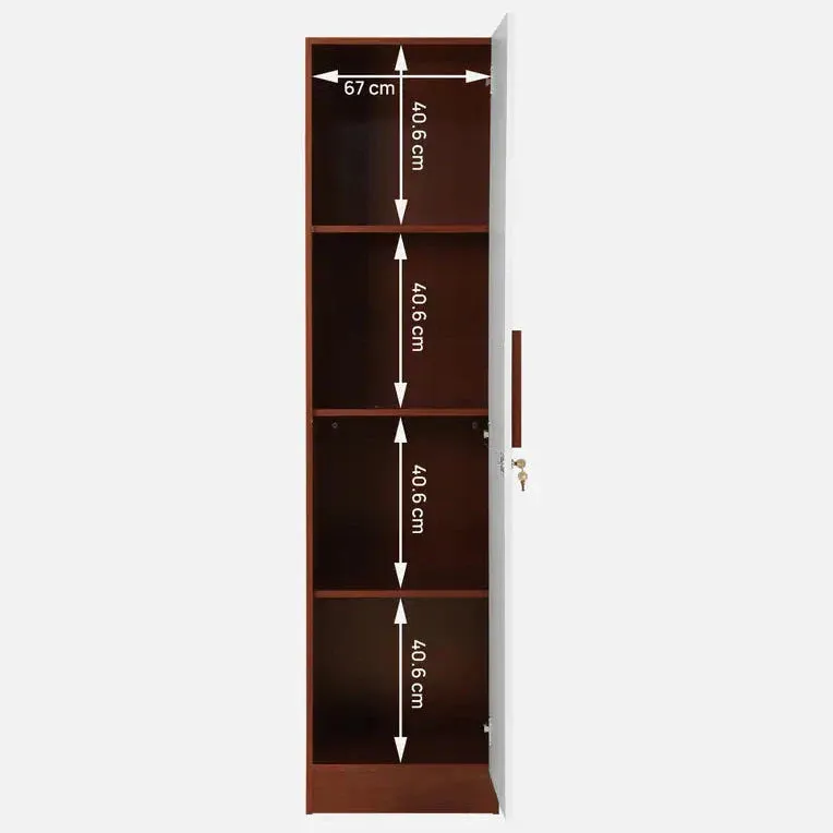 Compact Single-Door Wardrobe With Three Shelves For Organized And Stylish Storage