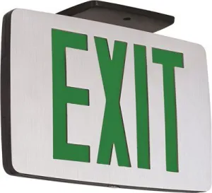 Compass Led Exit Sign With Battery Green Letters Black Double Face