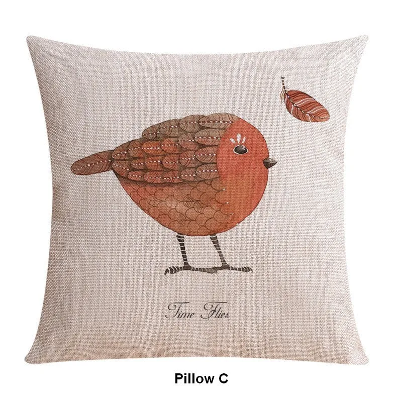 Decorative Sofa Pillows for Dining Room, Simple Decorative Pillow Covers, Love Birds Throw Pillows for Couch, Singing Birds Decorative Throw Pillows