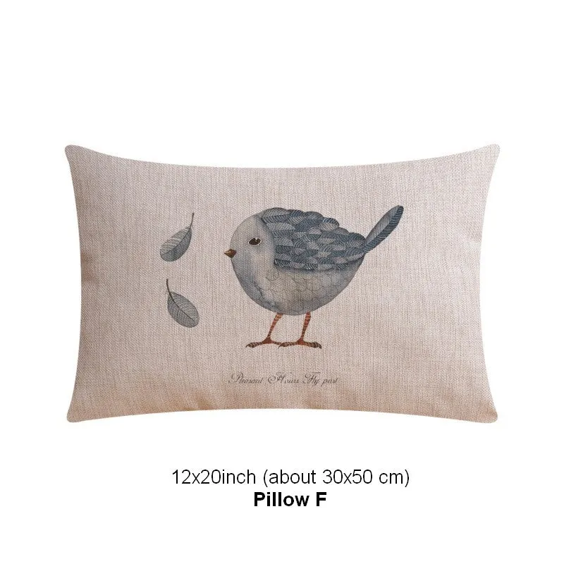 Decorative Sofa Pillows for Dining Room, Simple Decorative Pillow Covers, Love Birds Throw Pillows for Couch, Singing Birds Decorative Throw Pillows