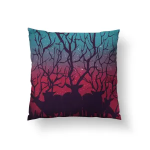 Deer Forest Throw Pillow