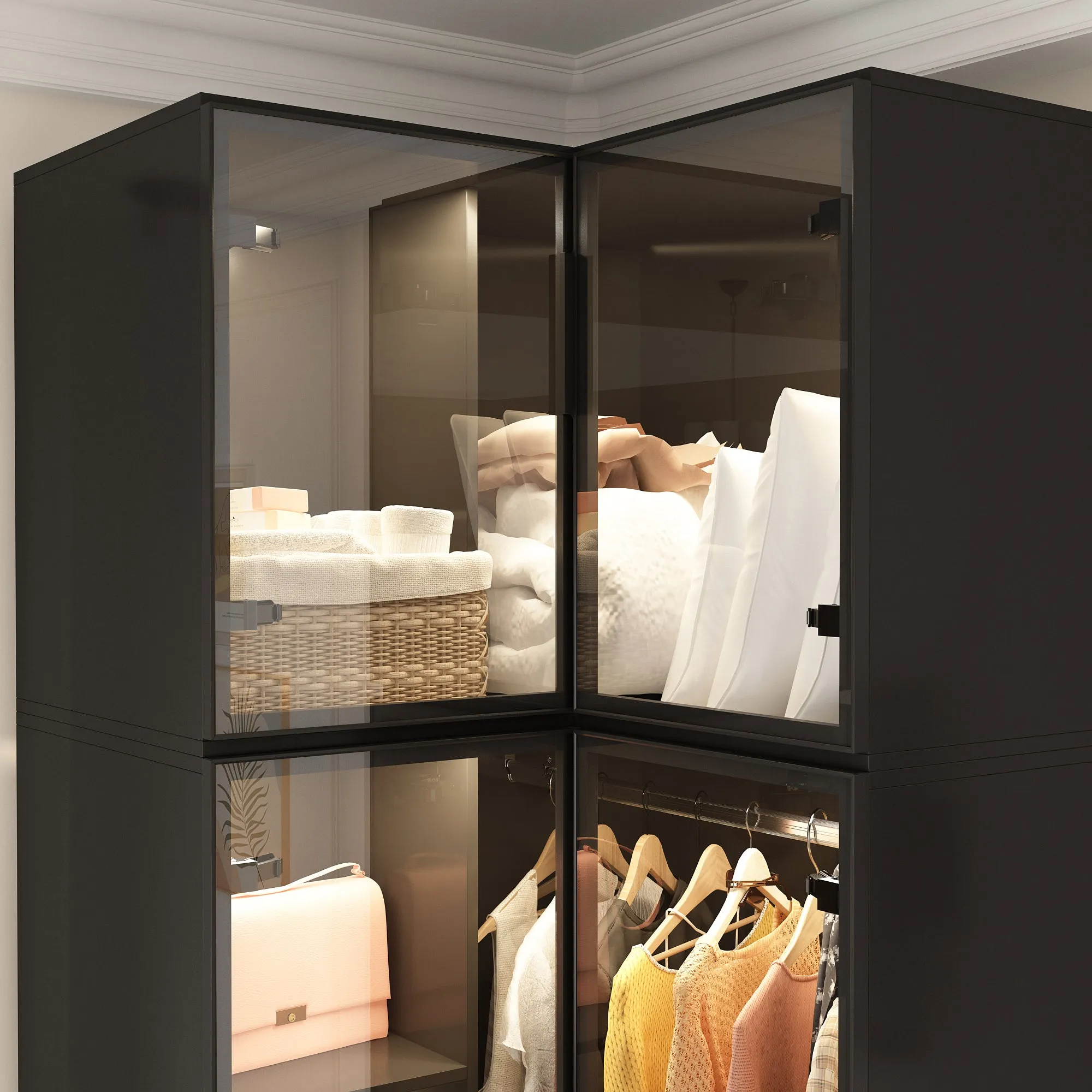 Deluxe Corner Wardrobe with LED Lighting