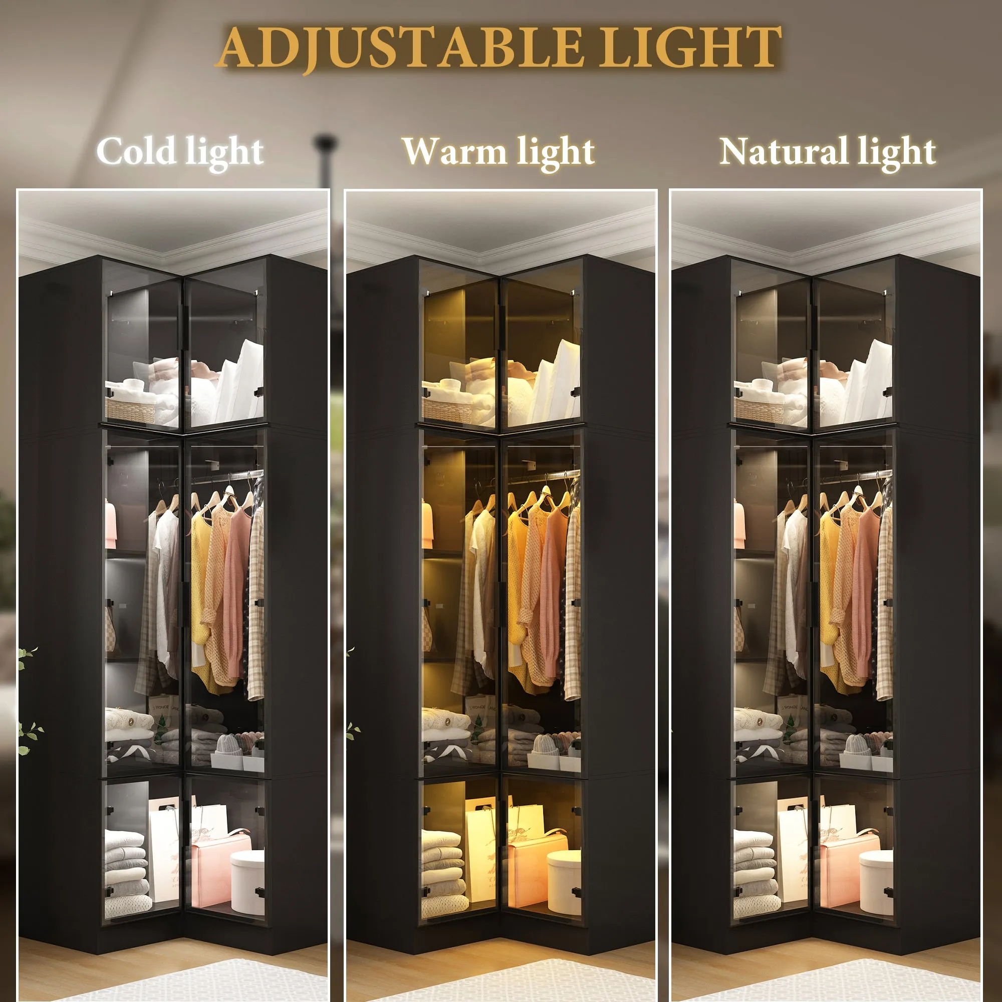 Deluxe Corner Wardrobe with LED Lighting