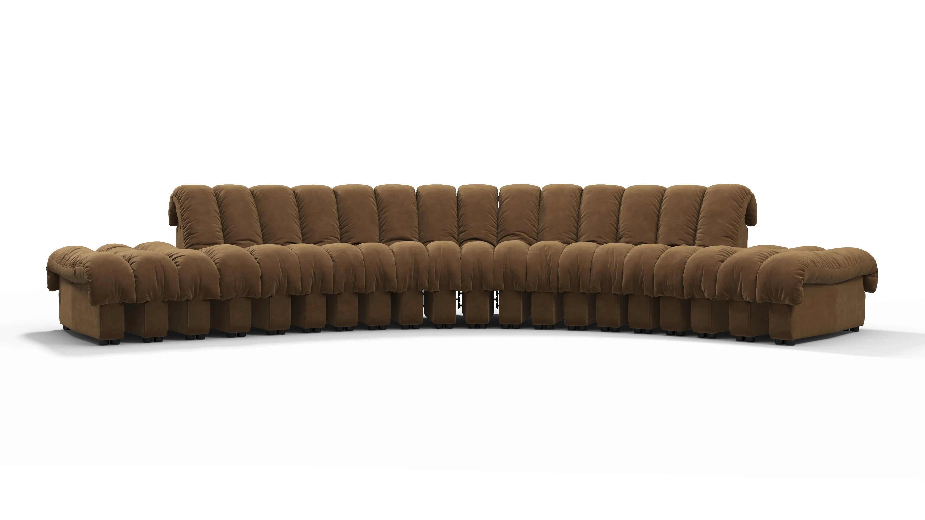 DS 600 - DS 600 Large Open End Sofa, Brown Vegan Suede