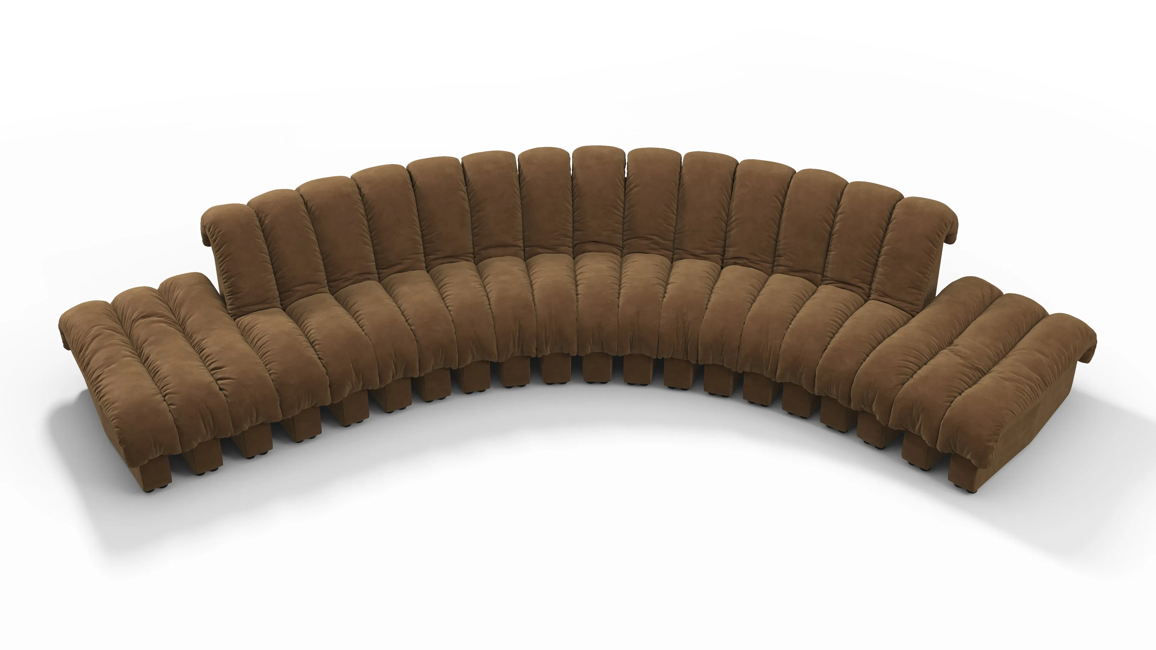 DS 600 - DS 600 Large Open End Sofa, Brown Vegan Suede