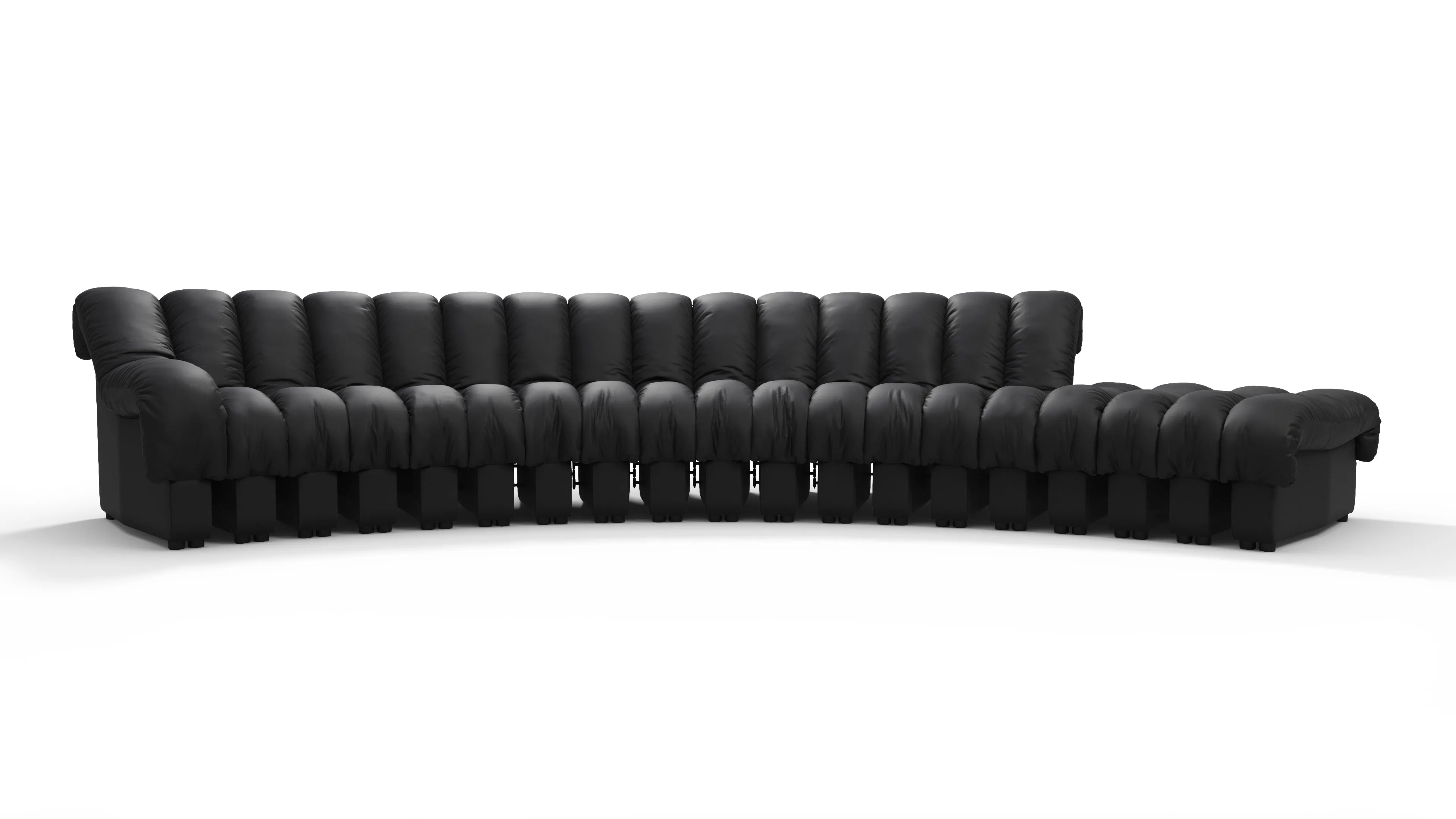 DS 600 - DS 600 Sectional, Combination 1, Left Arm, Black Vegan Leather