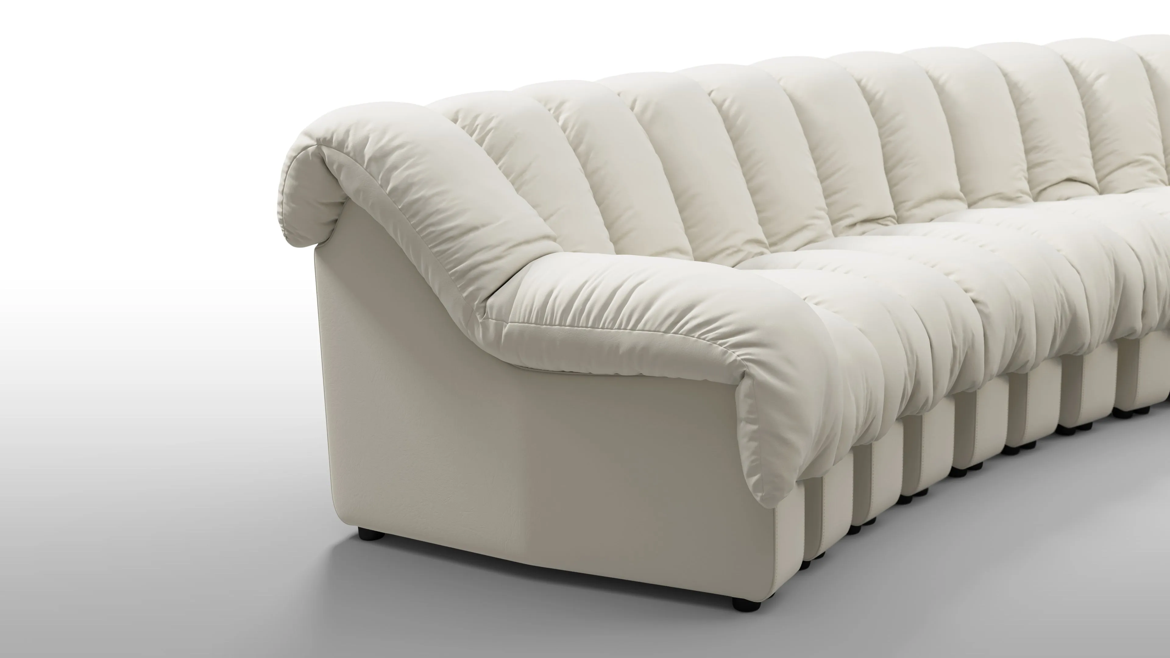 DS 600 - DS 600 Sectional, Combination 1, Left Arm, Cream Vegan Leather