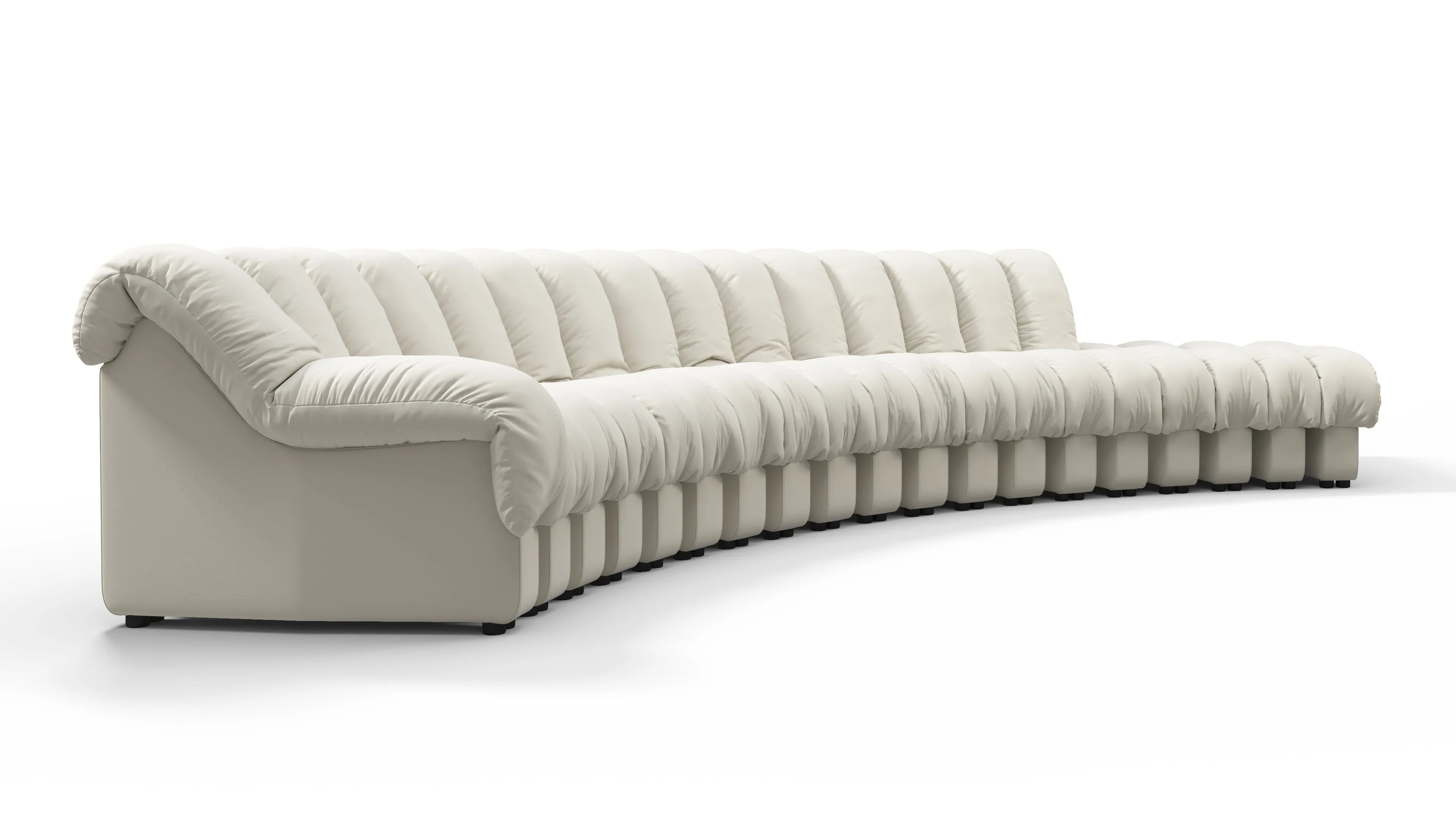 DS 600 - DS 600 Sectional, Combination 1, Left Arm, Cream Vegan Leather