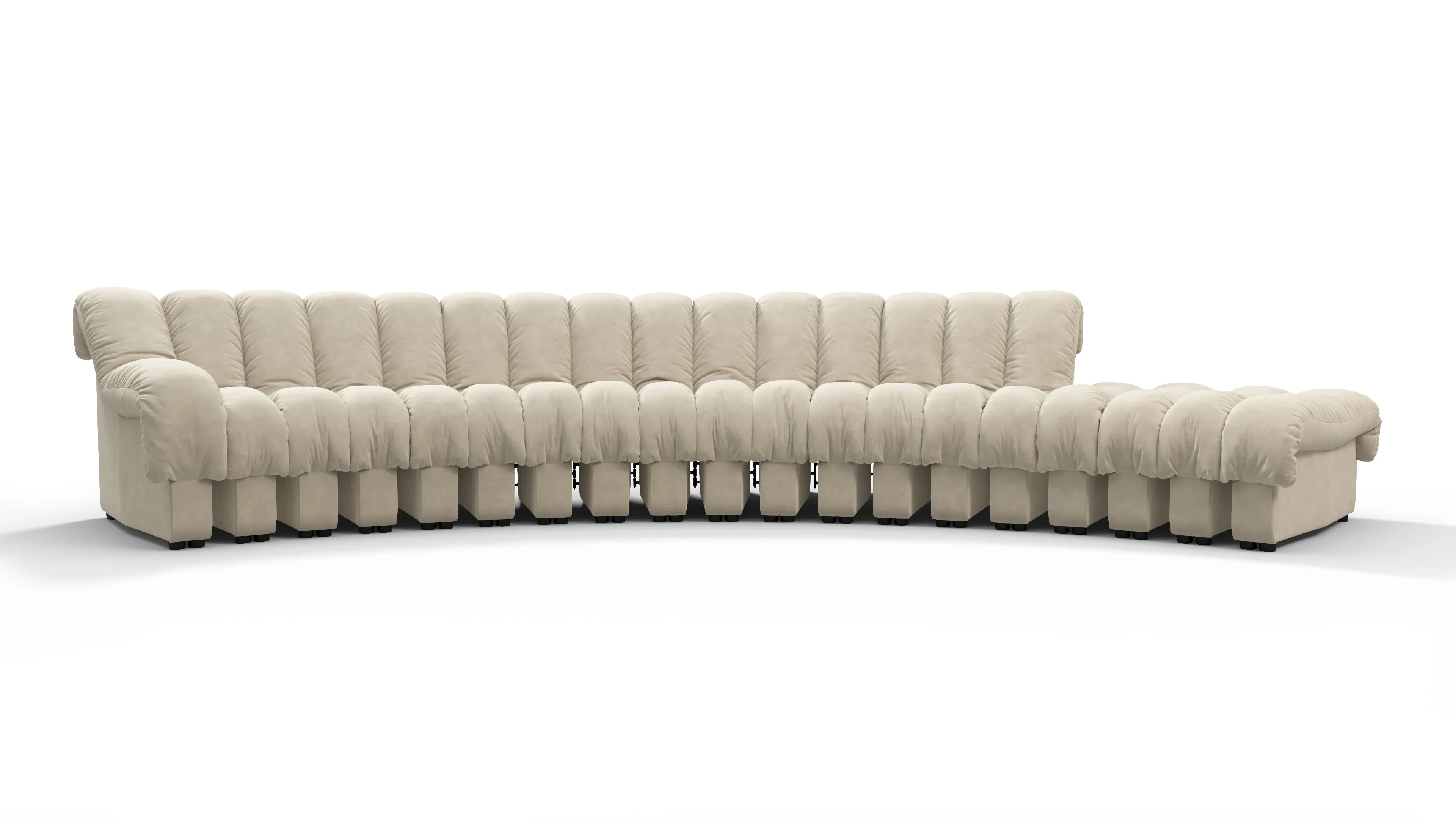 DS 600 - DS 600 Sectional, Combination 1, Left Arm, Eggshell Vegan Suede