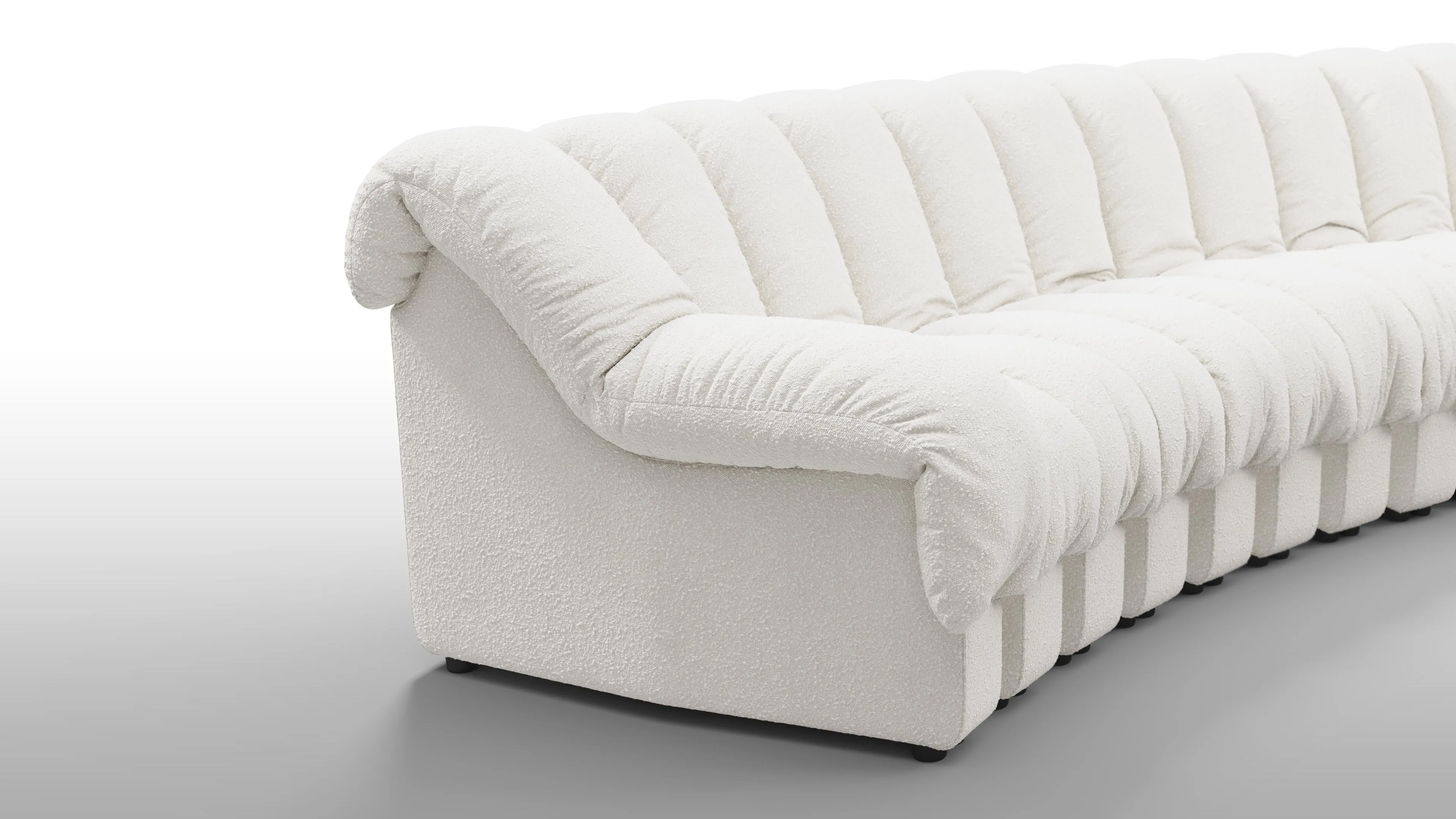 DS 600 - DS 600 Sectional, Combination 1, Left Arm, White Boucle