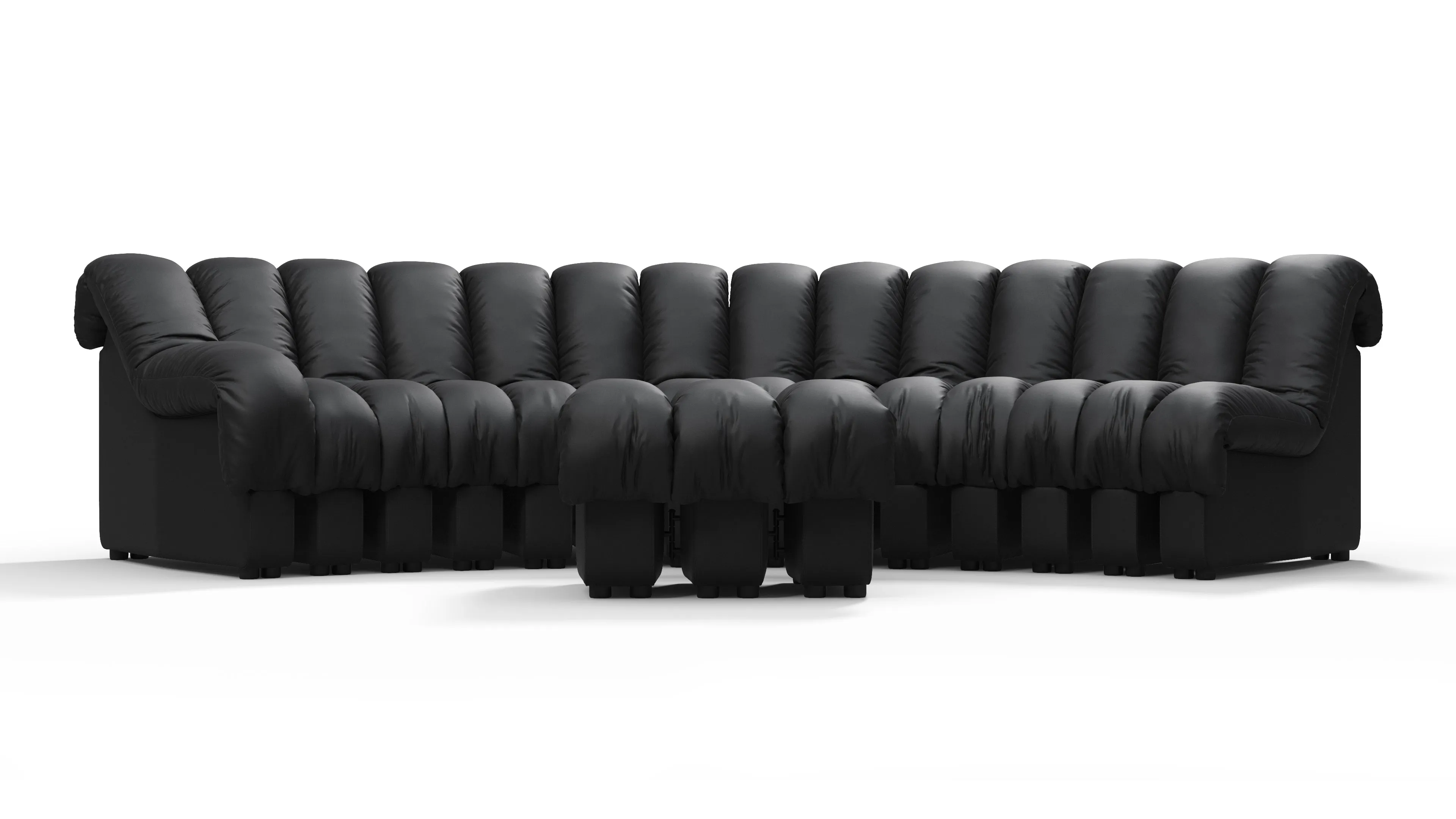 DS 600 - DS 600 Sectional, Combination 2, Left Arm, Black Vegan Leather