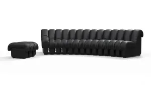 DS 600 - DS 600 Sectional, Combination 2, Left Arm, Black Vegan Leather