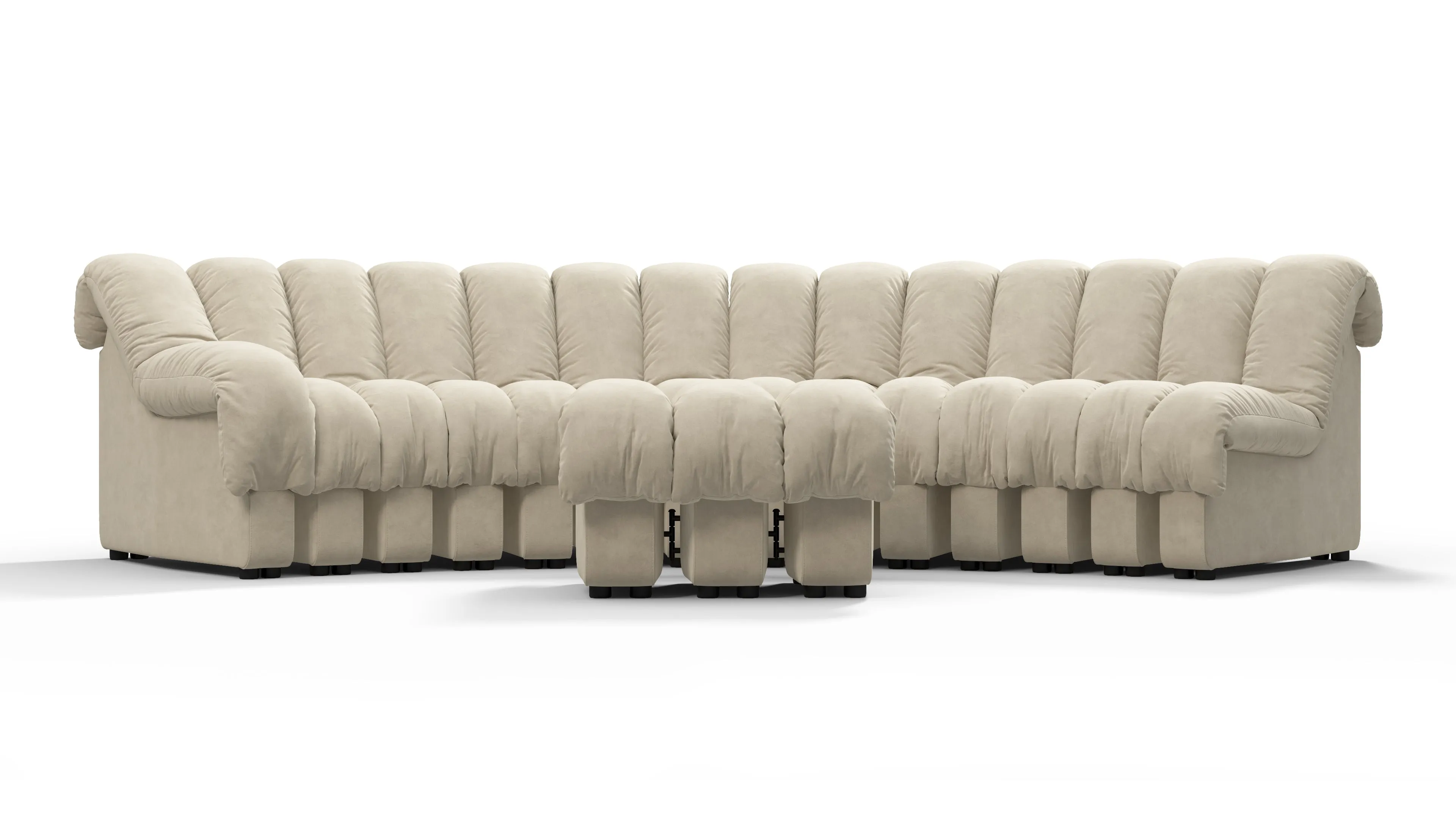 DS 600 - DS 600 Sectional, Combination 2, Left Arm, Eggshell Vegan Suede