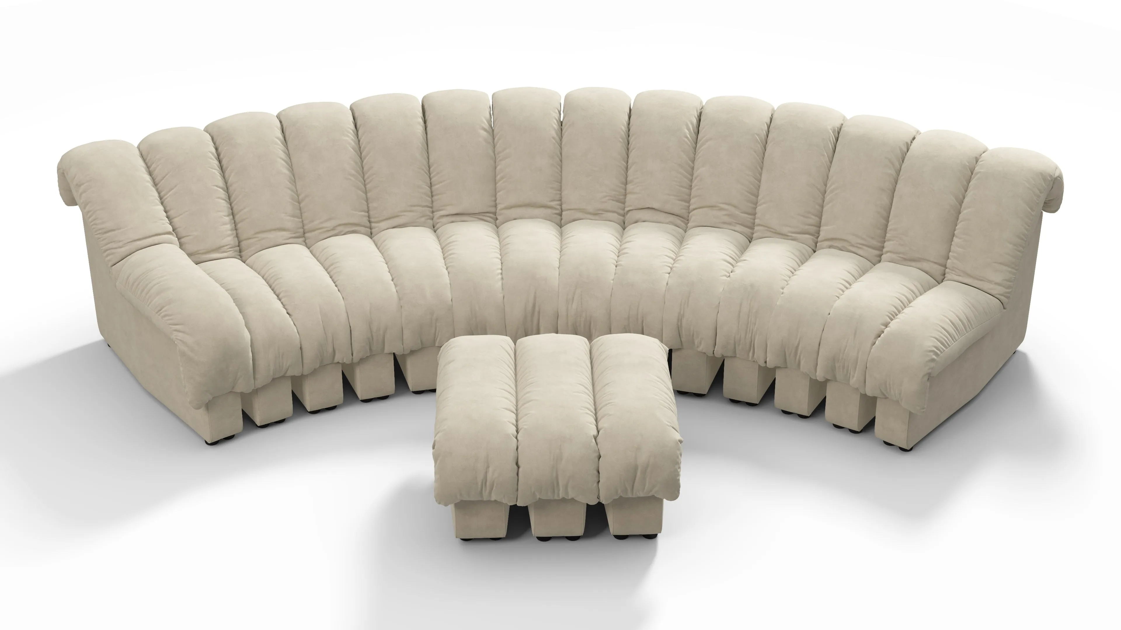 DS 600 - DS 600 Sectional, Combination 2, Left Arm, Eggshell Vegan Suede