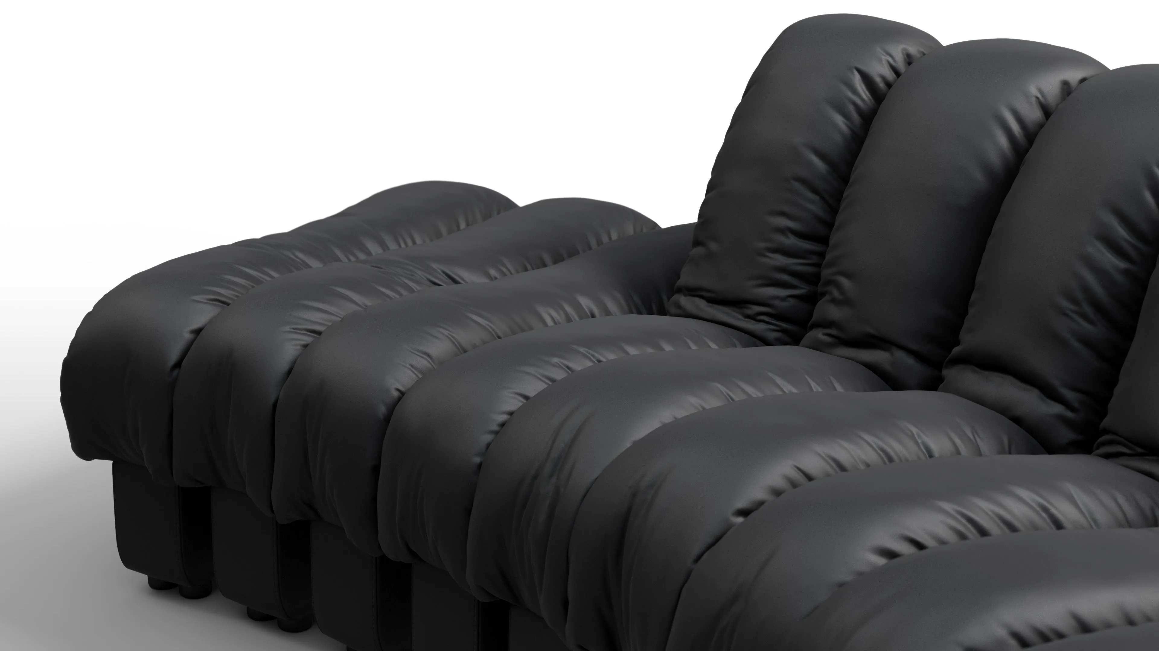 DS 600 - DS 600 Small Open End Sofa, Left, Black Vegan Leather