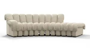 DS 600 - DS 600 Small Open End Sofa, Right, Eggshell Vegan Suede