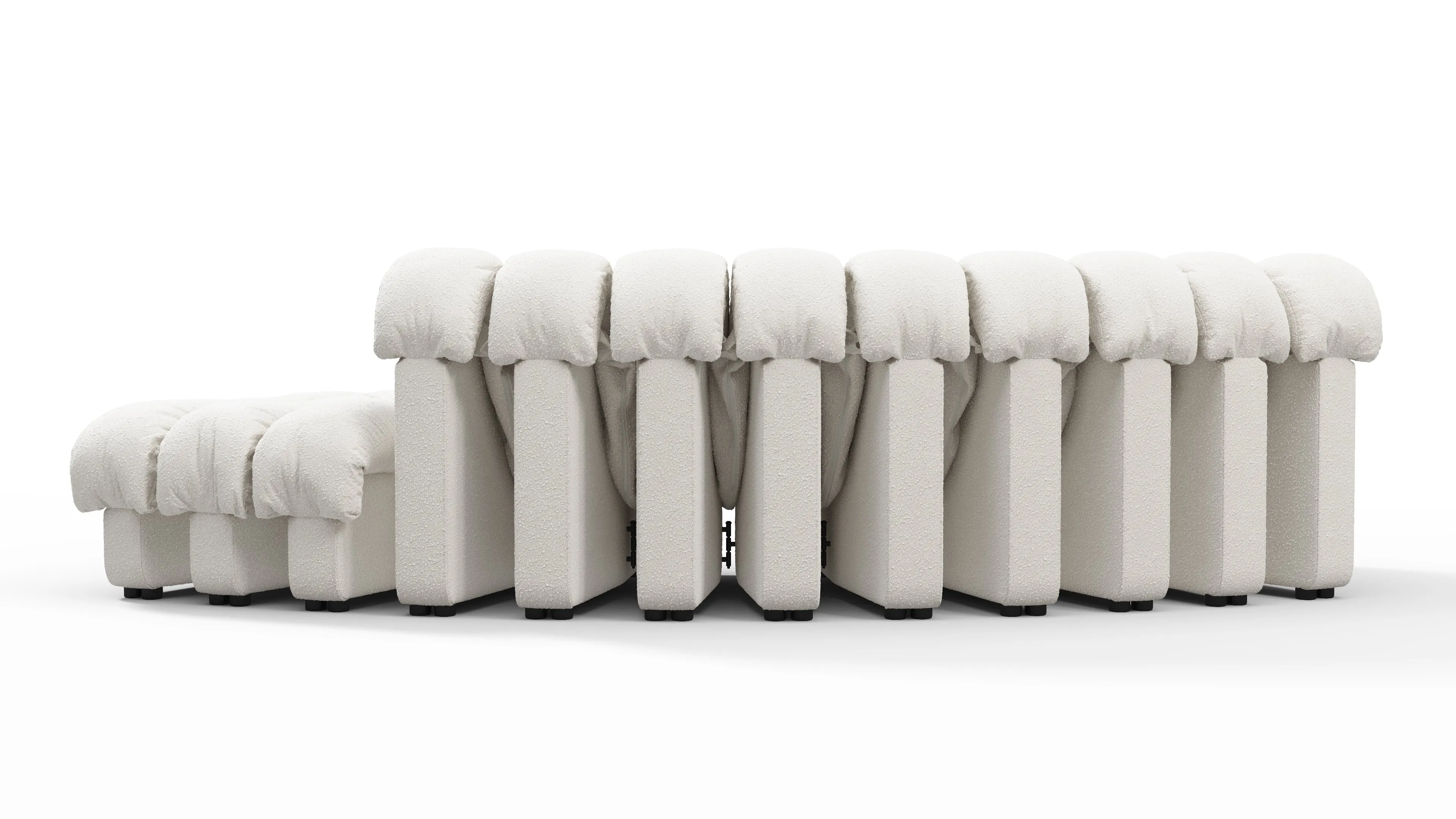 DS 600 - DS 600 Small Open End Sofa, Right, White Boucle