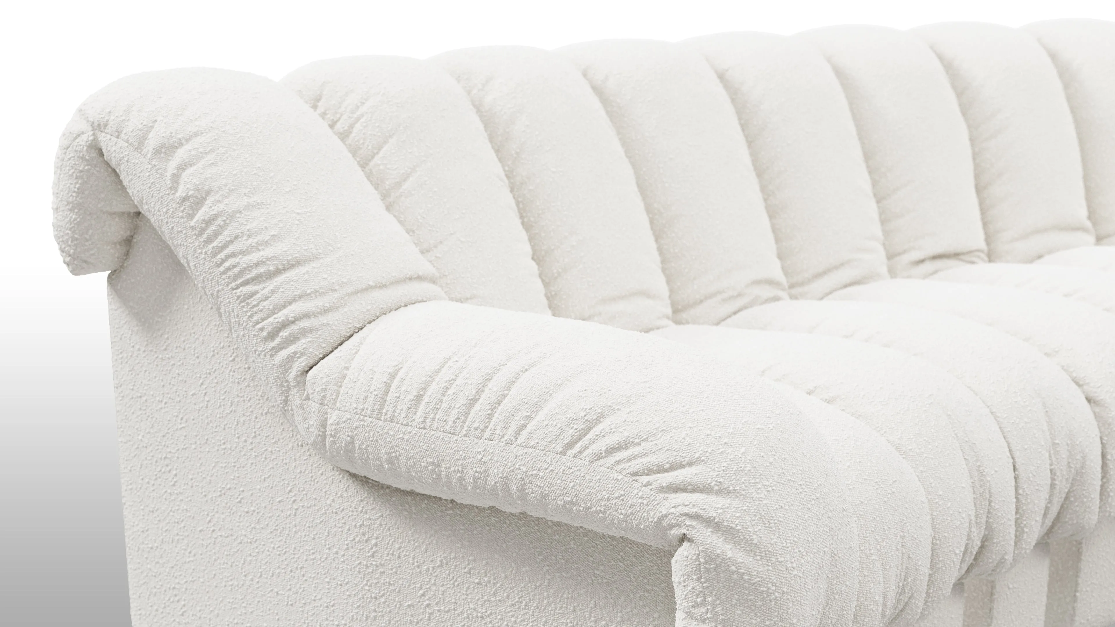 DS 600 - DS 600 Small Open End Sofa, Right, White Boucle